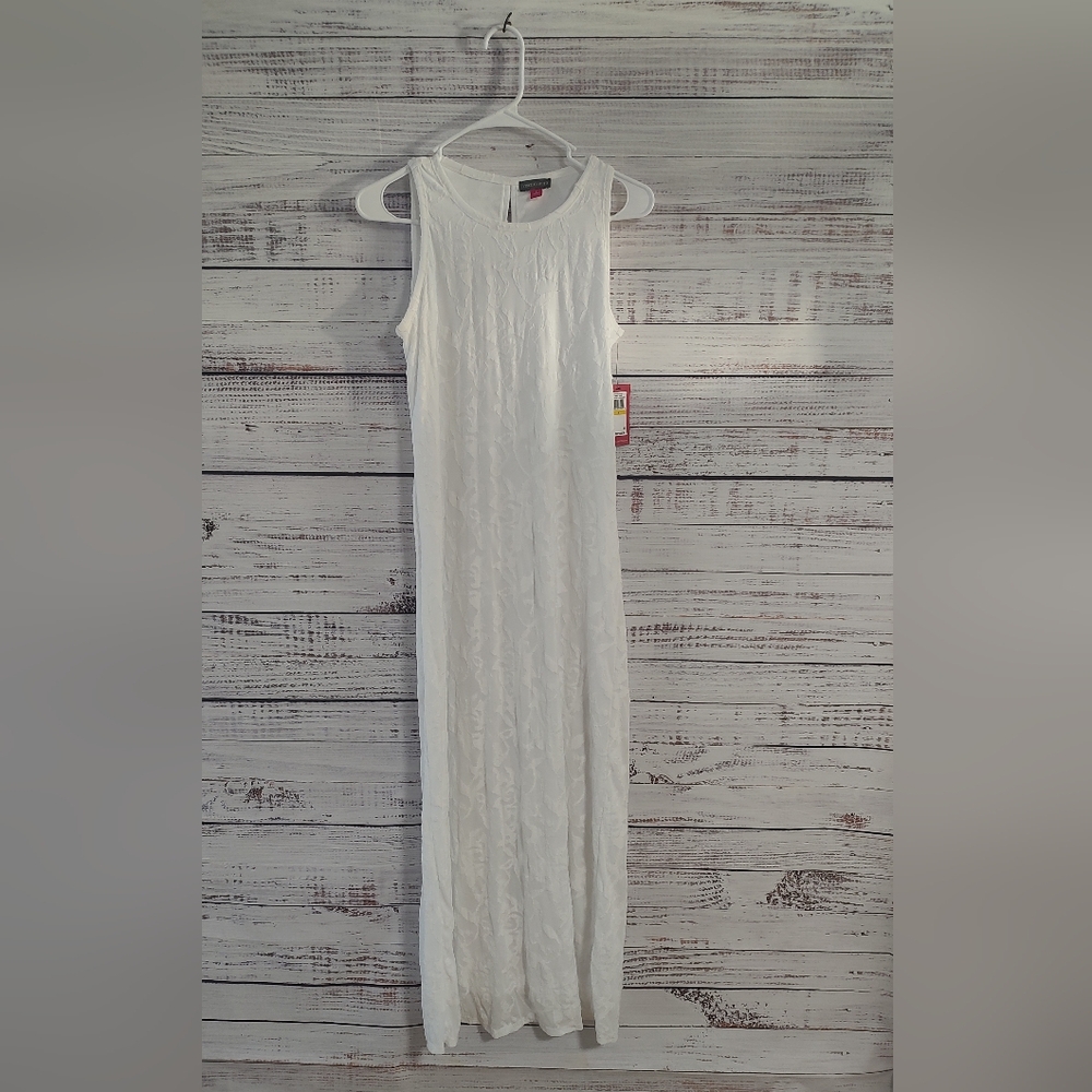 Vince Camuto Textured Sleeveless Maxi Dress White NWT Small